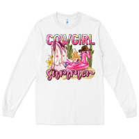 White cowgirl summer Long Sleeve Tee - texasbilliewilder