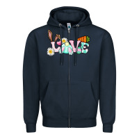 Navy Love Easter bunny Easter Day Zipper Hoodie - CowGirlArtShop