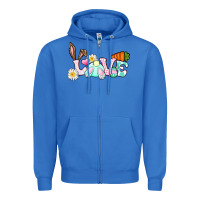 True Royal Love Easter bunny Easter Day Zipper Hoodie - CowGirlArtShop