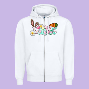Love Easter Bunny Easter Day Zipper Hoodie Designed By Cowgirlartshop