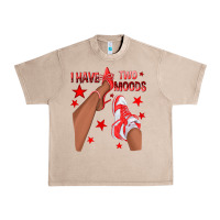 French Oak Bright Red I Have Two Moods Afro Girl Sneakers Urban Heavy Tee - texasbilliewilder