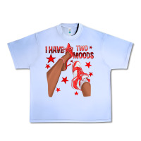 Grape Ice Bright Red I Have Two Moods Afro Girl Sneakers Urban Heavy Tee - texasbilliewilder