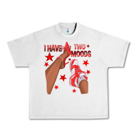Lunar Rock Bright Red I Have Two Moods Afro Girl Sneakers Urban Heavy Tee - texasbilliewilder