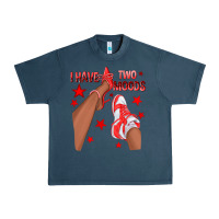 Midnight Navy Bright Red I Have Two Moods Afro Girl Sneakers Urban Heavy Tee - texasbilliewilder