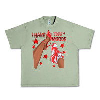 Oil Green Bright Red I Have Two Moods Afro Girl Sneakers Urban Heavy Tee - texasbilliewilder