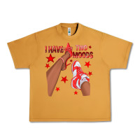 Peanut Butter Bright Red I Have Two Moods Afro Girl Sneakers Urban Heavy Tee - texasbilliewilder