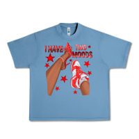 Pebble Blue Bright Red I Have Two Moods Afro Girl Sneakers Urban Heavy Tee - texasbilliewilder