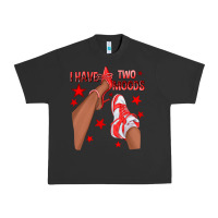 Pigment Black Bright Red I Have Two Moods Afro Girl Sneakers Urban Heavy Tee - texasbilliewilder