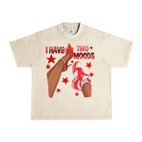 Sandshell Bright Red I Have Two Moods Afro Girl Sneakers Urban Heavy Tee - texasbilliewilder