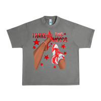 Tornado Bright Red I Have Two Moods Afro Girl Sneakers Urban Heavy Tee - texasbilliewilder