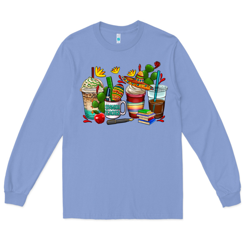 Spanish Teacher Coffee Cups Long Sleeve Tee by AdoDesignShop | Teevron