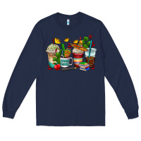 Navy spanish teacher coffee cups Long Sleeve Tee - AdoDesignShop
