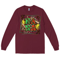 Burgundy softball nana with leopard Long Sleeve Tee - Zillion Design Studio