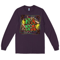 Plum softball nana with leopard Long Sleeve Tee - Zillion Design Studio