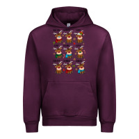 Mauve Wine christmas reindeers Urban Hoodie - MaliasSmallBusiness