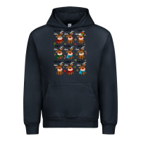 Navy christmas reindeers Urban Hoodie - MaliasSmallBusiness