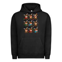 Pigment Black christmas reindeers Urban Hoodie - MaliasSmallBusiness