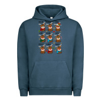 Pigment Midnight Navy christmas reindeers Urban Hoodie - MaliasSmallBusiness