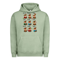 Pigment Oil Green christmas reindeers Urban Hoodie - MaliasSmallBusiness
