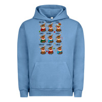 Pigment Pebble Blue christmas reindeers Urban Hoodie - MaliasSmallBusiness