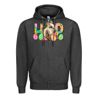 Charcoal Heather Hop Rabbit Easter Zipper Hoodie - Neo Western