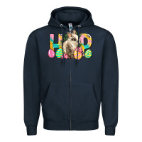 Navy Hop Rabbit Easter Zipper Hoodie - Neo Western