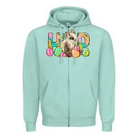 Seafoam Hop Rabbit Easter Zipper Hoodie - Neo Western