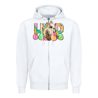 White Hop Rabbit Easter Zipper Hoodie - Neo Western