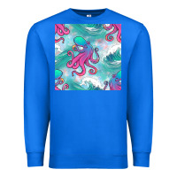 True Royal ocean waves octopus seamless pattern Premium Sweatshirt - BundleAndBundleShop