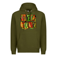 Army Green one love juneteenth Premium Hoodie - MaliasSmallBusiness