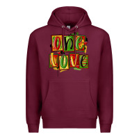 Burgundy one love juneteenth Premium Hoodie - MaliasSmallBusiness