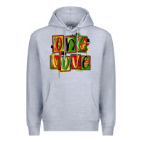 Heather Grey one love juneteenth Premium Hoodie - MaliasSmallBusiness
