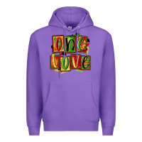 Purple one love juneteenth Premium Hoodie - MaliasSmallBusiness