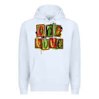 White one love juneteenth Premium Hoodie - MaliasSmallBusiness