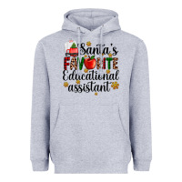 Heather Grey santa's favorite educational assistant Heavyweight Hoodie - AdoDesignShop