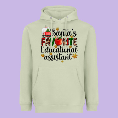 Santa's Favorite Educational Assistant Heavyweight Hoodie Designed By Adodesignshop