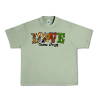 Oil Green Love Came Down Baby Jesus Christmas Urban Heavy Tee - RanaPortraitStore
