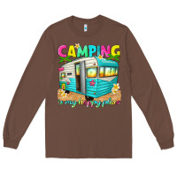Chestnut camping is my happy place Long Sleeve Tee - texasbilliewilder