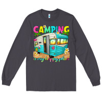 Smoke camping is my happy place Long Sleeve Tee - texasbilliewilder