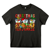 Asphalt Christmas tea junkie Heavy Core Tee - CowhideDigitalArt