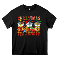 Black Christmas tea junkie Heavy Core Tee - CowhideDigitalArt