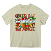Mossy Christmas tea junkie Heavy Core Tee - CowhideDigitalArt