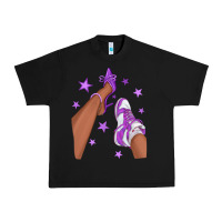 Black Purple Afro Girl Sneakers and Heels Urban Heavy Tee - texasbilliewilder