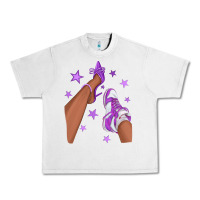 Lunar Rock Purple Afro Girl Sneakers and Heels Urban Heavy Tee - texasbilliewilder