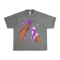 Tornado Purple Afro Girl Sneakers and Heels Urban Heavy Tee - texasbilliewilder