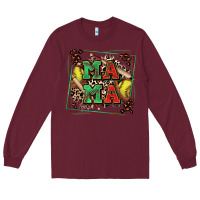 Burgundy softball mama with leopard Long Sleeve Tee - Zillion Design Studio
