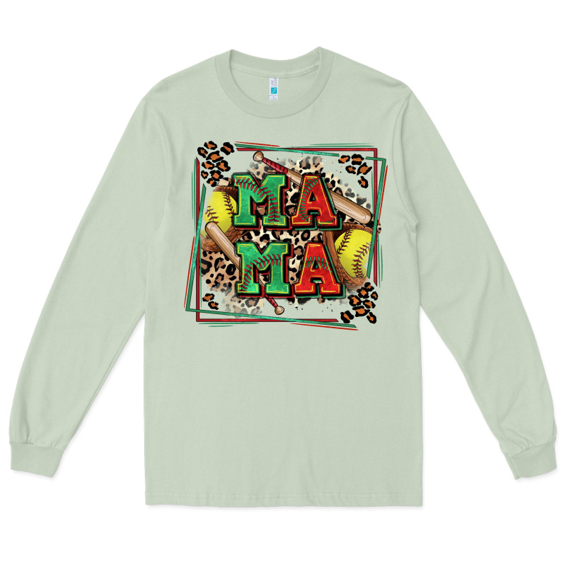 Softball Mama With Leopard Long Sleeve Tee by Zillion Design Studio | Teevron