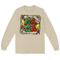 Mushroom softball mama with leopard Long Sleeve Tee - Zillion Design Studio