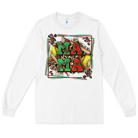 White softball mama with leopard Long Sleeve Tee - Zillion Design Studio