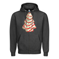 Charcoal Heather white christmas cake Zipper Hoodie - FaDigitalArtStudio